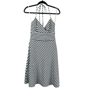 WHBM Midi Halter Stripped Midi Dress Size 10 Medium